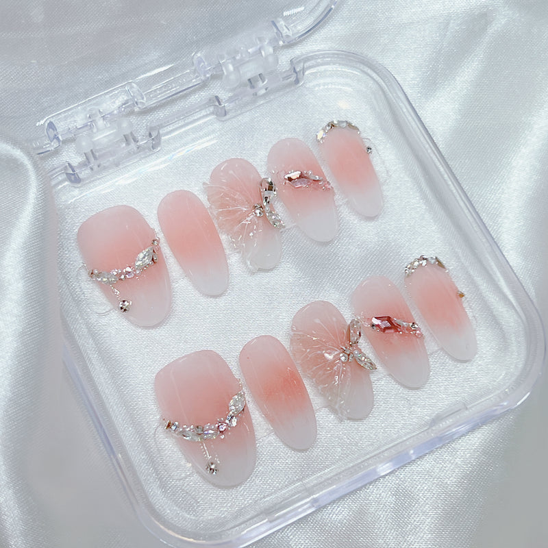 Peach Crystal Butterfly U12-19501