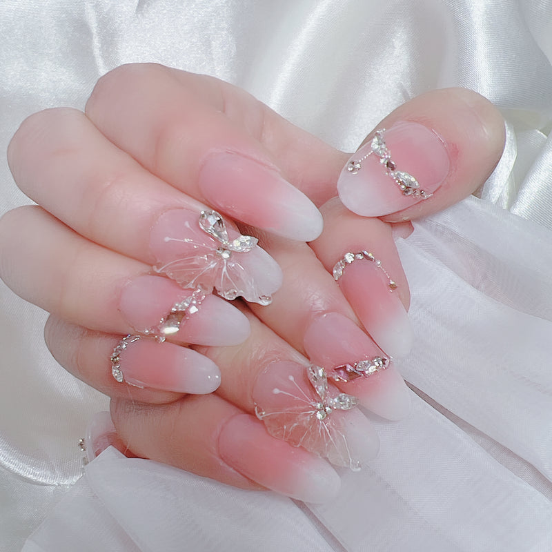 Peach Crystal Butterfly U12-19501