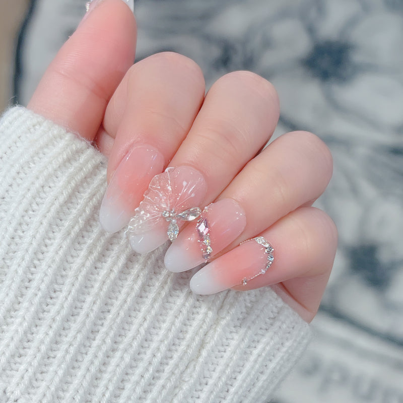 Peach Crystal Butterfly U12-19501